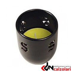 Candela con bicchiere in ceramica siciliana | Elettromeccancia Calzolari