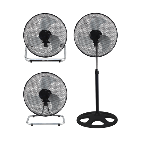 Ventilatore nero diametro cm45, 3 in 1, altezza max cm160 Vinco