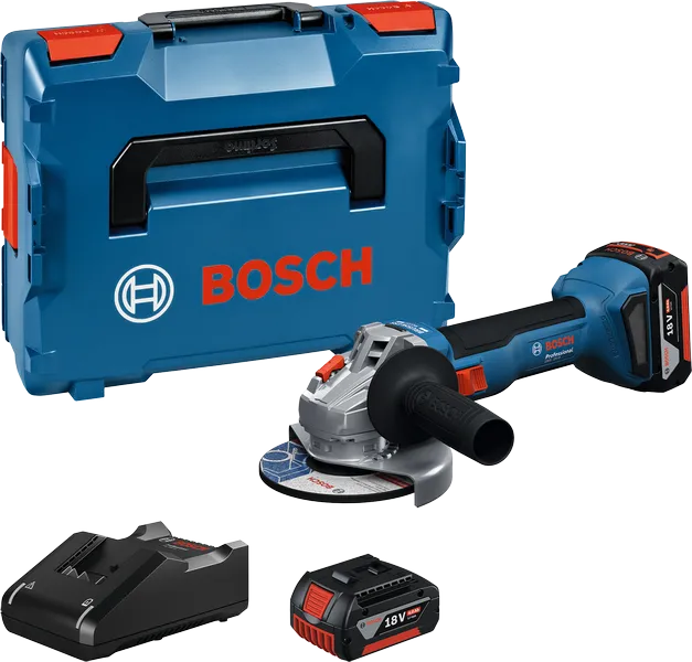Smerigliatrice GWS 18V-8 angolare a batteria Bosch +2batt e caricab,