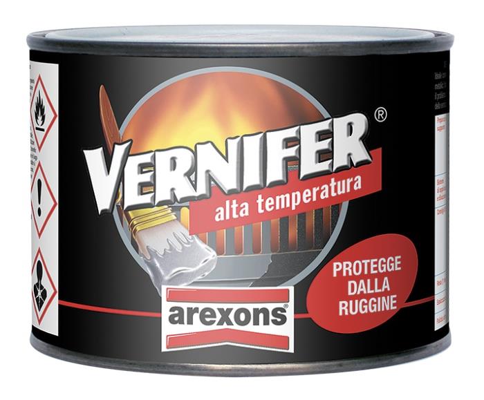Smalto Vernifer alta temperature nero satinato 500ml Arexons