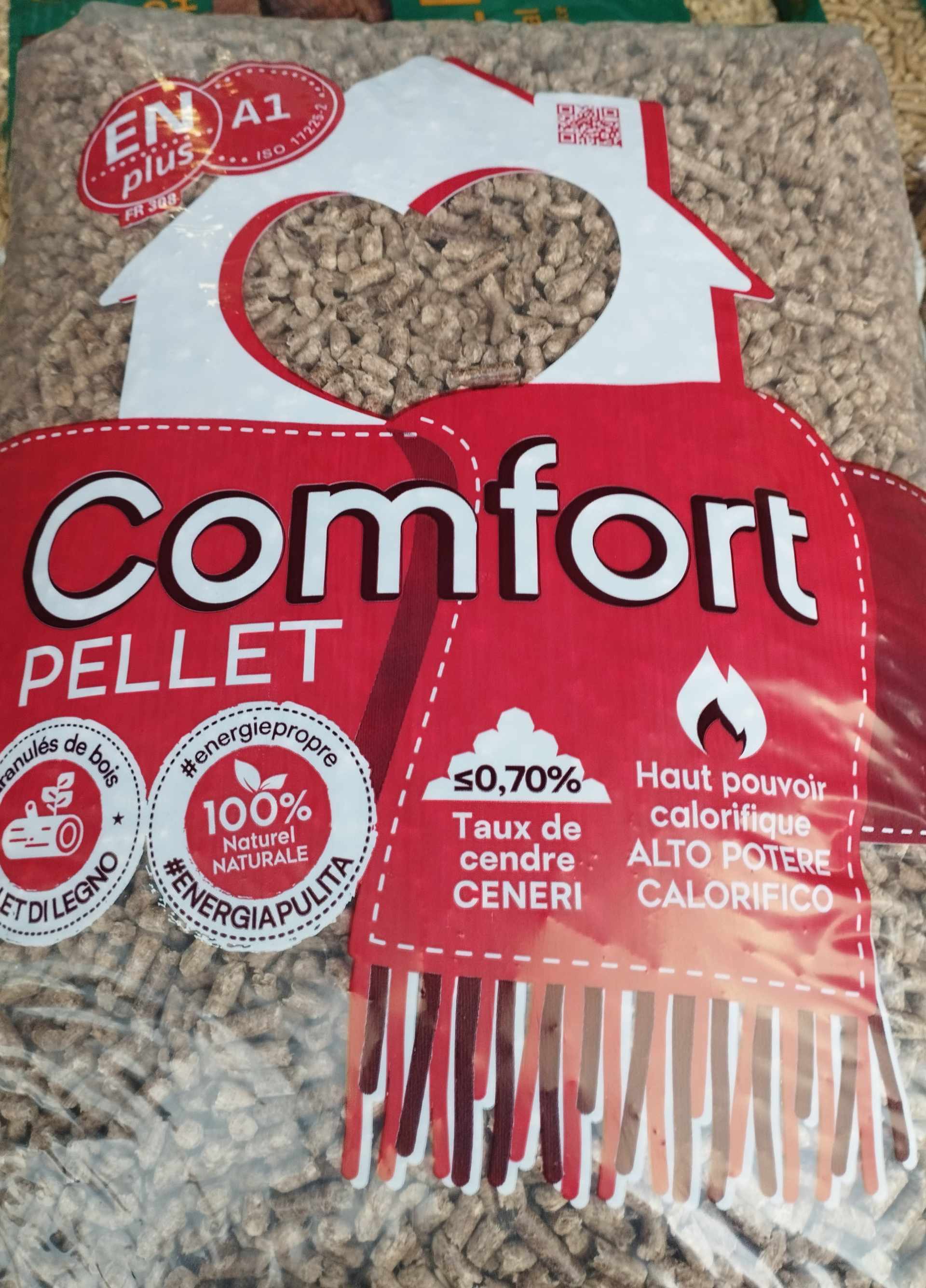 Pellet COMFORT 72 EN+A1 sacco 15KG Francese