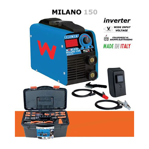 Saldatrice inverter milano 150 + valigetta + maschera + kit accessori + cavi Awelco