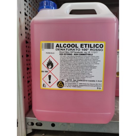 Denatured ethyl alcohol. 99.9% Feroni 5LT
