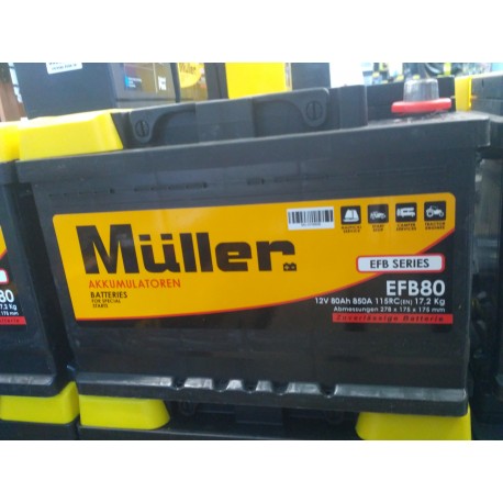 Batteria EFB80 (START-STOP) 80Ah Muller