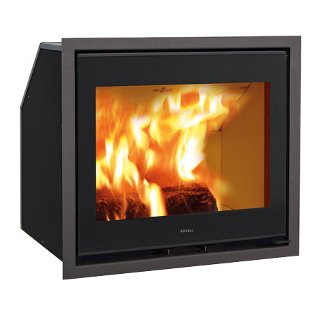 Wood-burning fireplace ERCOLE black 8KW Ravelli