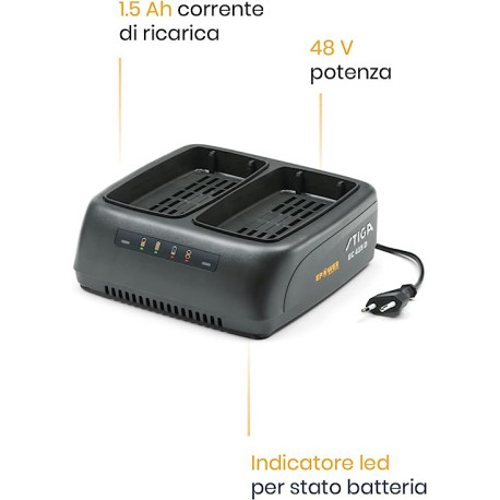 Stiga Double Chargeur EPower EC 415 D 48 V - Charge Rapide Pour Batteries Stiga