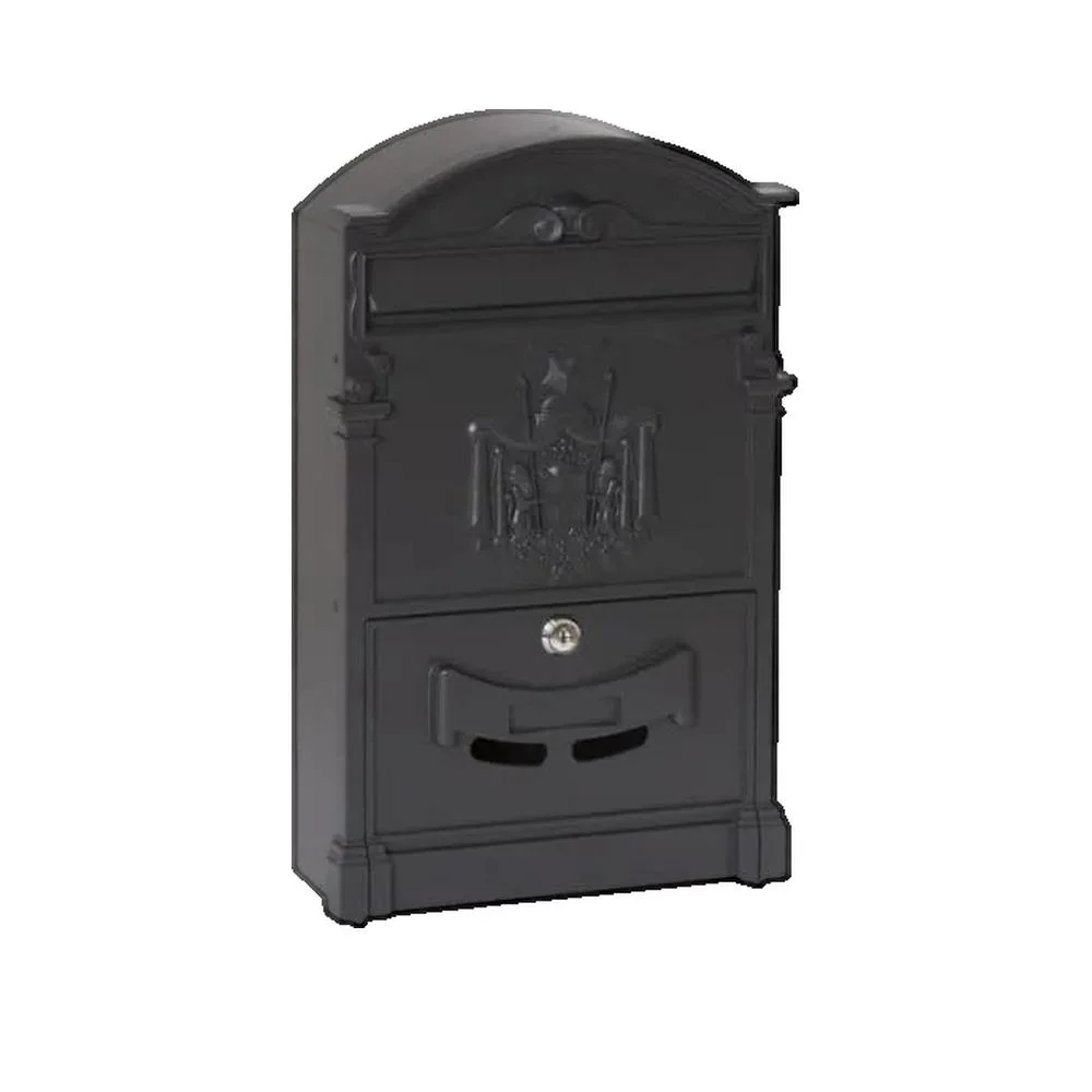 Black aluminum mailbox 40X26X7cm Arregui