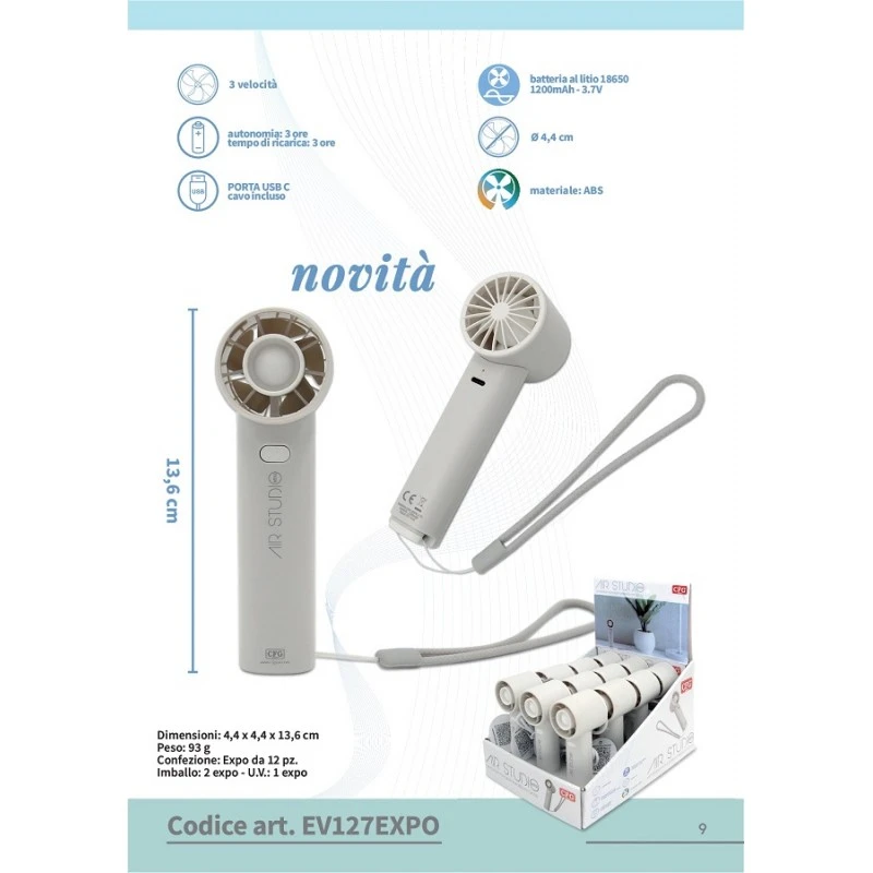 AIR STUDIO MINI-Ventilatore Portatile Ricaricabile CFG
