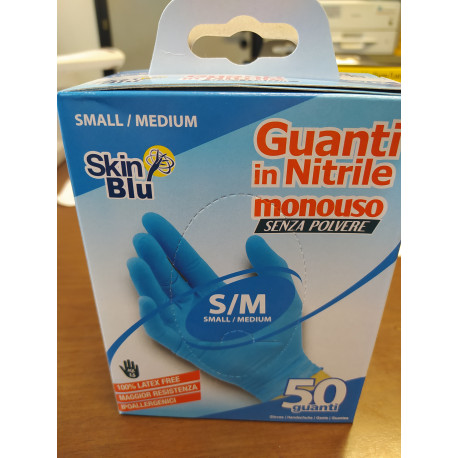 Nitrile Gloves size M/L box 50 pcs disposable BLUE
