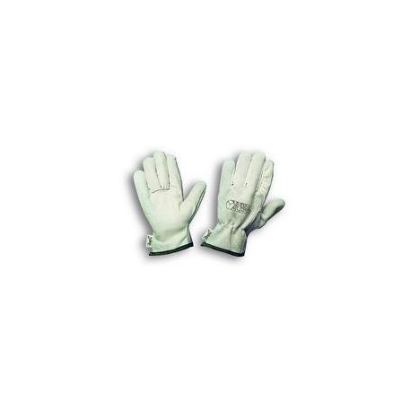 Flower/Leather Glove with Hemmed Edge