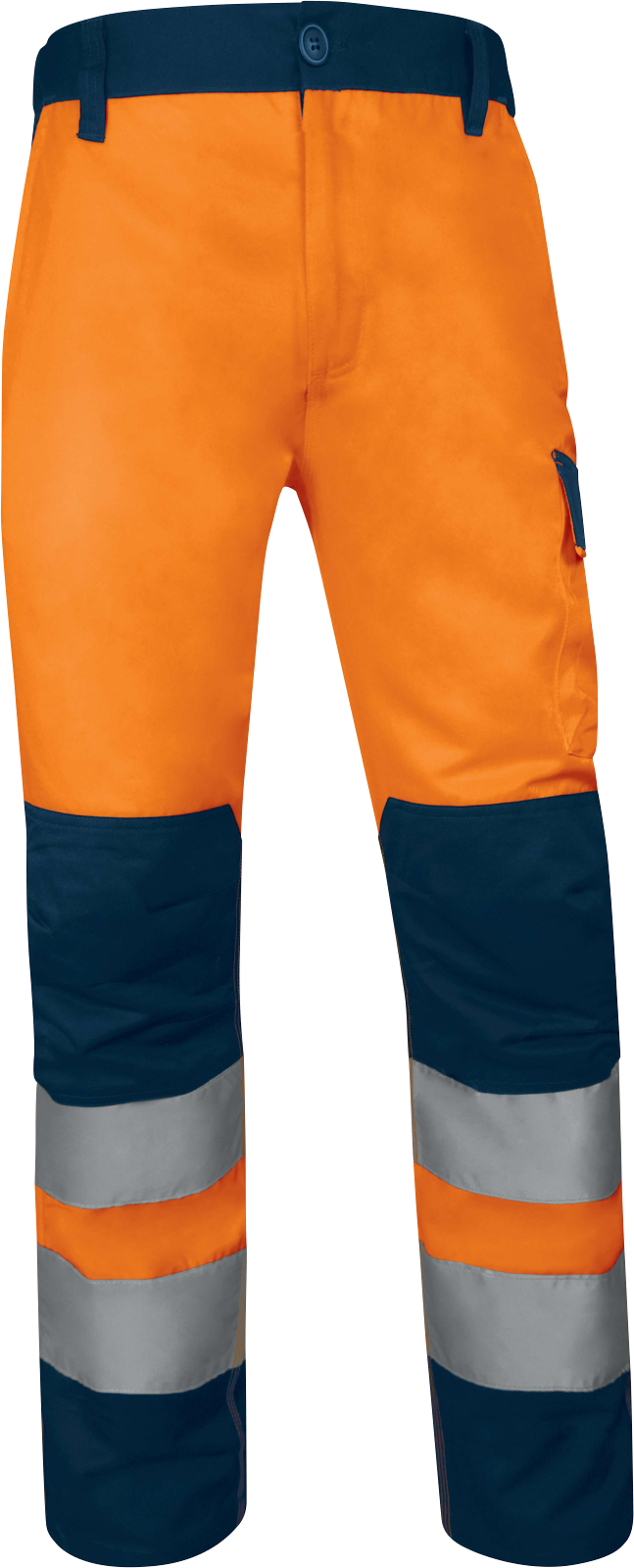 Pantaloni alta visibilità MACH1HV classe 2 blu/arancio Delta Plus