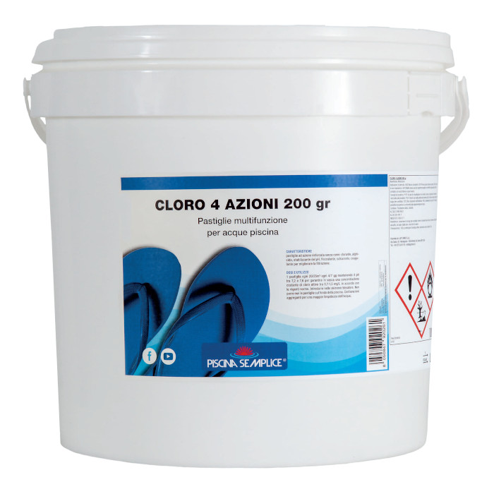 Cloro 4 AZIONI Pastiglie.200G 10KG Lapichimici