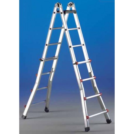 Ultra-lightweight aluminum ladder 11+11 steps Svelt