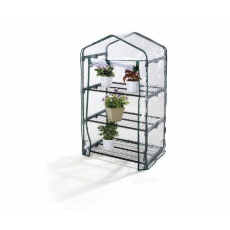 Rectangular greenhouse with 3 shelves cm 69x49x125h Verdelook