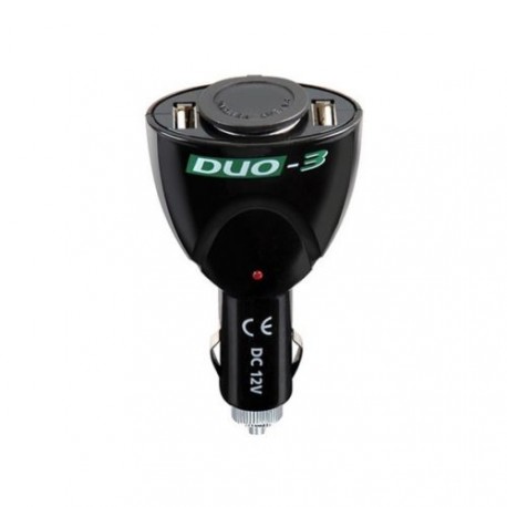 12V ADAPTER PLUG WITH DOUBLE USB SOCKET DUO - 3 Lampa