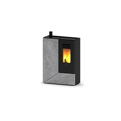 Stilo Pellet Stove Gray Serpentine Stone 12KW Ravelli 5*