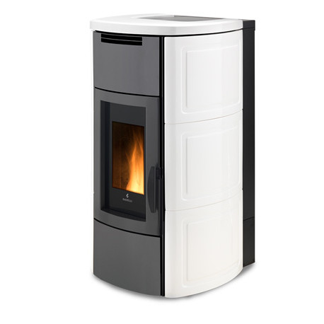 HRV160 TOUCH BCO pellet stove Hydro Ravelli 5* Steel White