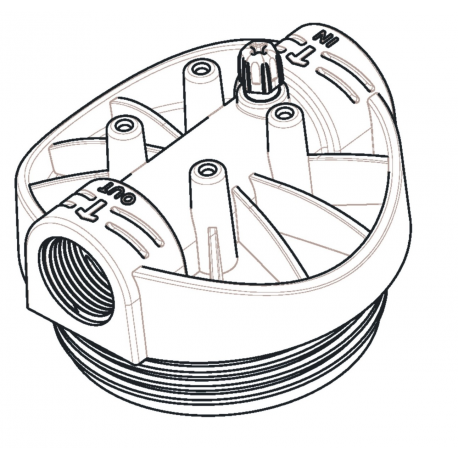 Head for series 305/310d 3/4 complete with GF valve
