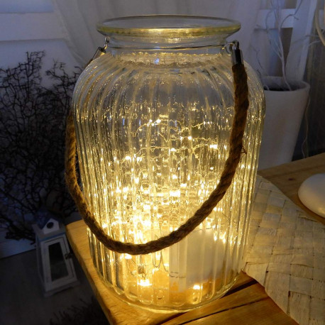 Athena Glass Vase D.18 Warm White 120 led